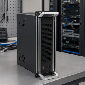 מארז שרת GPU 4U עם 20 כרטיסי GPU לאימון בינה מלאכותית, מתאים להתקנה בארון, 22 חריצי PCIe, 6 מאווררים קדמיים 12038, CRPS 4+1 <span class=keywords><strong>PSU</strong></span> - Product Image 3