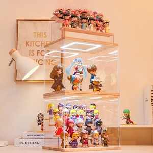 Estante de exhibición de madera maciza acrílico personalizado para caja ciega, figurita de almacenamiento, muñeca para soporte de exhibición de <span class=keywords><strong>Lego</strong></span> - Product Image 1