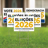 Affiche de campagne politique en PP pour panneau de 4 mm résistant aux UV, panneau de jardin 18x24 avec piquets en H, feuilles de plastique, panneau ondulé