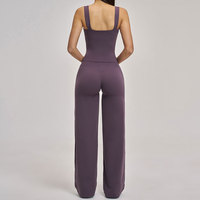 Ensemble de vêtements de sport pour femmes de haute qualité, 2 pièces, pantalon de yoga évasé, pantalon à taille haute et à jambes larges, ensemble de sport pour la course à pied, la gym et la remise en forme