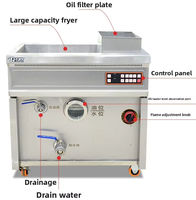 Tecnología de Separación de Aceite y Agua, Freidora Industrial de 40l, Freidora Automática de Papas Fritas con Calentamiento a Gas y Eléctrico