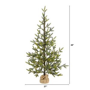 Árbol de Navidad Realista de 1.2 m (4 pies) de Polietileno, Envuelto en Tela de Algodón, con Luces LED Cálidas para Decoración Interior Durante el Festival de Primavera - Product Image 2