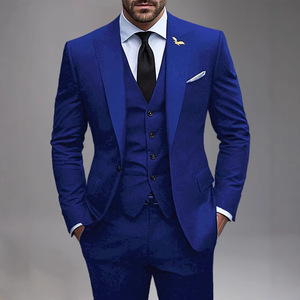 Abito da <span class=keywords><strong>Uomo</strong></span> su Misura a 3 Pezzi, Vestibilità <span class=keywords><strong>Slim</strong></span>, Monopetto con Colletto a Risvolto, Tinta Unita, Completo Formale e <span class=keywords><strong>Blazer</strong></span> - Product Image 1