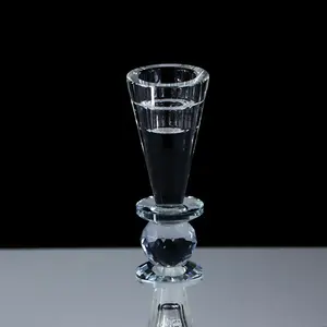 Clear Tealight Glass Crystal Pillar Taper Candle Holder Nordic Style Candle Holder For Wedding Decor