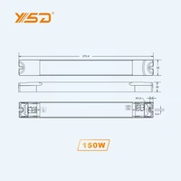 150W YSD ROHS Certifié LED Driver Boîtier en plastique blanc IP40 Alimentation constante Énergie AC-DC Éclairage LED Unique 12V Flood