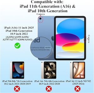 Étui rotatif à trois volets pour tablette <span class=keywords><strong>iPad</strong></span> A16 11e génération 2025 / <span class=keywords><strong>iPad</strong></span> 10e génération 10,9 pouces 2022 <span class=keywords><strong>avec</strong></span> support pour stylet et rotation à 360° - Product Image 2