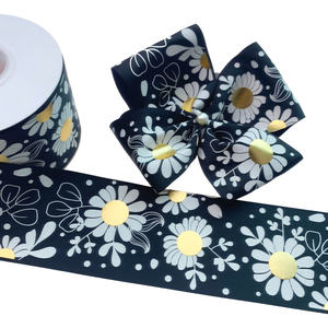 Nouveau design en gros de ruban de petite fleur de <span class=keywords><strong>marguerite</strong></span> d'hologramme pour accessoires de cheveux d'arc ruban de boîte-cadeau de fleur de vêtements - Product Image 6