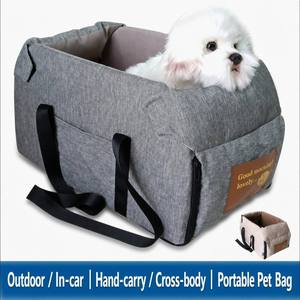 Siège de voiture pour chien à installer sur la console centrale pour petits chiens – Siège rehausseur idéal pour accoudoir avec ceintures de sécurité de protection - Product Image 2