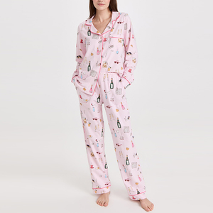 <span class=keywords><strong>Pigiama</strong></span> da Donna in <span class=keywords><strong>Cotone</strong></span> Biologico, Set PJ Classico Sostenibile, Abbigliamento da Notte Personalizzato, Completo Loungewear da Donna con Maniche Lunghe - Product Image 5