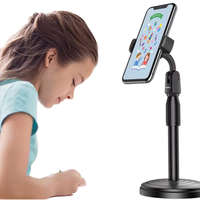 Support de téléphone de bureau multifonctionnel rétractable et réglable en hauteur en ABS pour diffusion en direct