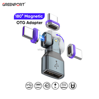 Adaptateur OTG 3 en 1 | Rotation à 180 degrés Convertisseur de charge et de transfert de données USB2.0 480M avec connecteur Micro USB et iOS et Type C