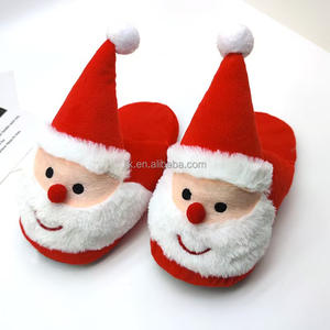 Chaussons en peluche personnalisés Père Noël pour enfant Chaussons amusants et chauds Chaussons de maison Cadeau de Noël <span class=keywords><strong>Chaussures</strong></span> en peluche - Product Image 2
