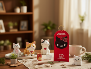 ARTDerald Envelope Round Kitten Hot Drill Red Envelope Christmas Pet Ornament - Product Image 2