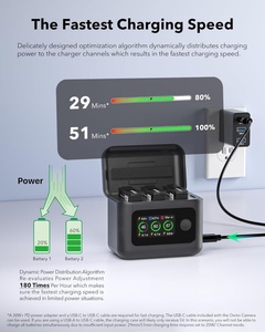 Case for 360 Action 6 5 Pro 4 3 LCD Two Way Charger <b>Hub</b> 27W Triple Slots for Battery DC027 Specifications Type-<b>c</b> - Product Image 3