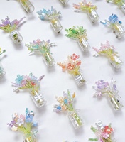 Mini Bouquet de Fleurs Perlées Saint-Valentin Noël Nouvel An Cadeau de Fête Porte-clés Breloque de Sac Accessoires Boutique de Cadeaux Vente en Gros
