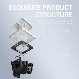 Interrupteur mural 2 gangs <span class=keywords><strong>1</strong></span> voie avec indicateur LED, ignifuge V-0, en polycarbonate, norme UE, 10A 250V, garantie <span class=keywords><strong>30</strong></span> ans, certifié CE - Product Image 6