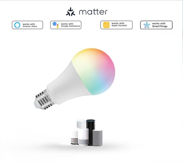Matter Smart Home Smart Light Bulb 9W E26/E27/B22 RGB LED Works with Alexa Google Home APP Control Scheduling & Timer