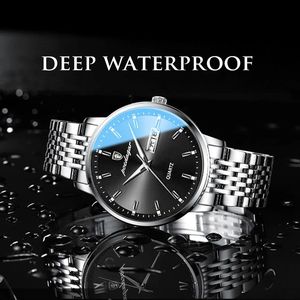 Reloj de pulsera POEDAGAR 832 para hombre, diseño simple, correa de acero inoxidable, resistente al agua, luminoso, de cuarzo. - Product Image 6