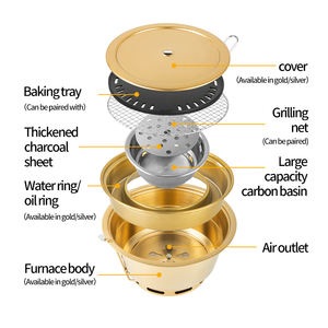 Équipement <span class=keywords><strong>de</strong></span> barbecue <span class=keywords><strong>de</strong></span> style coréen <span class=keywords><strong>Brasero</strong></span> Carbon Fire Charcoal Barbecue Pot Tabletop Grill pour restaurants - Product Image 2