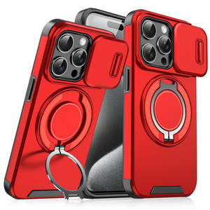 Custodia <span class=keywords><strong>Antishock</strong></span> per telefono con supporto rotante per Ipone 15 Pro Max 16 14 17 fotocamera magnetica Cover scorrevole antiurto per telefono accessori - Product Image 4