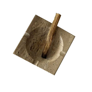 <span class=keywords><strong>Cenicero</strong></span> de piedra travertino <span class=keywords><strong>bonito</strong></span> Beige OEM minimalista de tendencia 2023 - Product Image 5