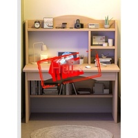 Bureau d'ordinateur moderne étagère intégrée Table d'étude simple pour étudiants Table de location de bureau Chambre à coucher Panneau design Style bois