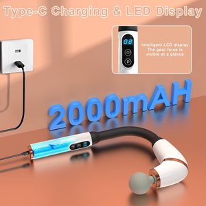 Masajeador de Espalda de Tejido Profundo con Mango Largo, Alivio del Dolor, Inalámbrico, 4 Cabezales de Masaje, Pistola de Masaje para Aliviar la Fatiga Corporal - Product Image 4