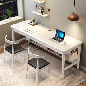 Nordic <b>Solid</b> <b>Wood</b> <b>Desk</b> 1.6M 1.8M With Bookshelf Study Office Computer <b>Desk</b> Modern Minimalist Design - Product Image 2