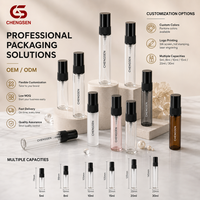Flacons pulvérisateurs de parfum cylindriques en verre transparent de 2 ml, 3 ml, 5 ml, 10 ml, à col serti, portables, rechargeables, vides, avec pompe pulvérisatrice pour