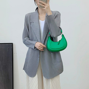 Giacca Cardigan Plissettata Miyake con Colletto alla Coreana, Tinta Unita, Moda Oversize, Vestibilità Regolare, Monopetto da Donna 2026 - Product Image 2
