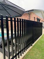 Valla de Cuchillas Verticales Personalizada de Fábrica, Valla de Cuchillas Verticales de Acero Negro para Piscina, Popular OEM y ODM, Estándar Australiano