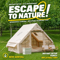 Tente de camping gonflable de luxe 2026, grande tente de glamping de 12 m² pour 8 à 10 personnes, fournisseur d'usine