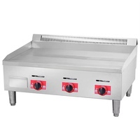 Équipement de cuisine professionnelle pour la restauration, plaque de cuisson au gaz Tenppanyaki BBQ avec 3 brûleurs