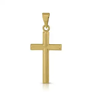 9K SOLID GOLD Fashion Pendant Available 10k-14k-18k Cross Pendant Women Children Kids Made In Spain