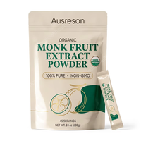 Ausreson OEM 100% Ekstrak Buah Monk Murni Bubuk Label Pribadi Organik Harga Grosir Alami Pemanis Alami Bubuk Buah Monk