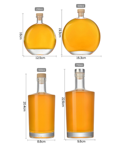 Bouteilles en verre transparentes vides <span class=keywords><strong>de</strong></span> 100 ml, 250 ml, 500 ml, 750 ml pour boissons alcoolisées, vodka, brandy, whisky, rhum, gin, spiritueux, avec bouchon - Product Image 6
