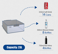 Réfrigérateur-congélateur à tiroir Colku 23L avec compresseur intégré 12V 24V DC pour camion, camping-car, caravane, bateau, yacht