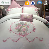 Literie de luxe à broderie personnalisée Double King Size Ensemble de draps d'hôtel