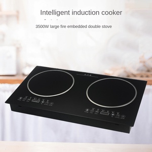 Placa de Inducción Integrada de 3500W con 2 Quemadores, Panel de Cerámica, Carcasa de Acero Inoxidable, Control Táctil, Resistente al Agua, Temporizador - Product Image 3
