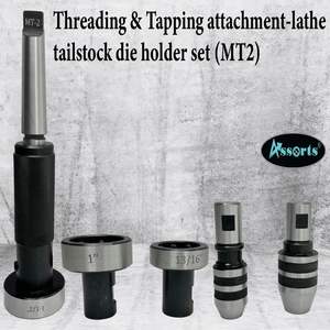 MT2 Lathe Tailstock Die Holder Set <b>Threading</b> Tapping Attachment Durable Steel HSS Material 60pc - Product Image 3