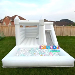 Outdoor und Indoor Jumping Castle White Bounce House Aufblasbares Bounce House mit Rutsche und Ball Pit Combo für Party verleih - Product Image 4