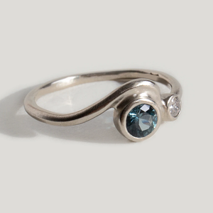 Nuovo design 18k oro diamante fede nuziale delicato <span class=keywords><strong>argento</strong></span> sterling <span class=keywords><strong>onda</strong></span> di diamanti anelli di fidanzamento unici dito grosso - Product Image 5