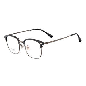 Monture de lunettes Danyang ultralégère en titane pur pour hommes, rectangulaire, monture complète, noire, 23-25, légère - Product Image 1
