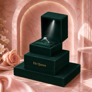 Custom Logo Velvet Square LED <b>Ring</b> <b>Box</b> Luxury Jewelry Packaging for Engagement <b>Proposal</b> Wedding Gift and jewelry <b>ring</b> packaging - Product Image 1