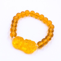 Nouveauté 2026 – Bracelet Feng Shui Pi Xiu en Cristal Jaune, Perles Jaunes 10 mm, 12 mm, 14 mm – Bracelet Porte-Bonheur – Prix de Gros