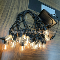 Guirlandes lumineuses solaires S14 LED 1W 2700K en plastique incassable, ampoules Edison vintage, IP44, pour décoration extérieure de mariage, vente en gros d'usine