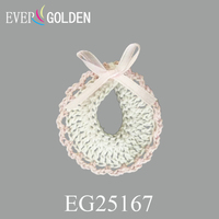 EG25167 4,5x4,5cm 100% Baumwolle Babyparty-Gastgeschenk Mini-Häkellätzchen als Geschenk – Niedlichste Art, den Namen Ihres Babys zu offiziell zu präsentieren