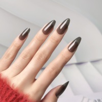 Faux Ongles Amande Ultra-fins en Acrylique Couleur Unie de Haute Qualité (24 pièces) pour Vente en Gros Personnalisée