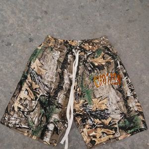 Streetwear Custom High Waist Drawstring <b>Camo</b> Distressed Ripped All Over Print Camouflage Jorts <b>Cargo</b> Jeans Denim <b>Shorts</b> for Men - Product Image 6