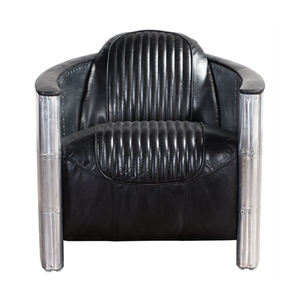 फैक्टरी डिजाइन विंटेज काले असली लेदर एविएटर सोफे 3 सीटों औद्योगिक मचान सोफे फर्नीचर - Product Image 3